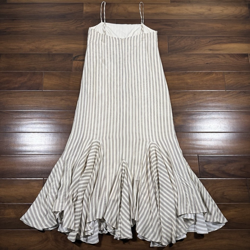 Antonio Melani M.G. Style Size 12 Cream Mallie Striped Maxi Dress Mermaid Hem - Picture 8 of 13